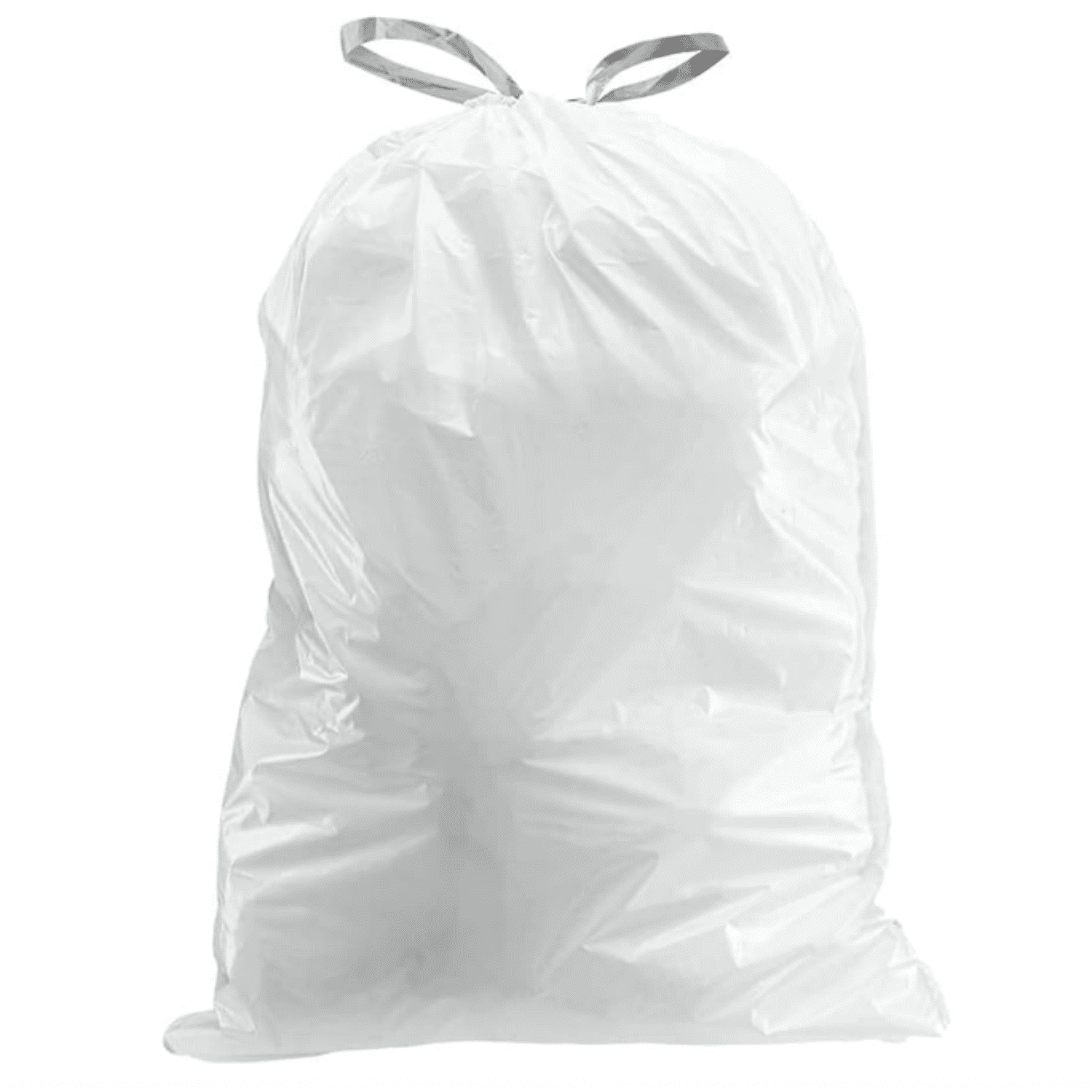 Trash Bags, (100 Count) White Drawstring Garbage Liners 14.5-21 Gallon/ 55-80 Liter 26.5" x 32"
