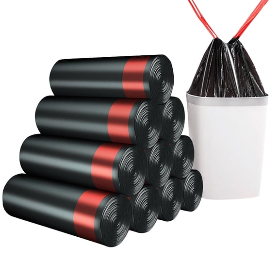 Trash Bags 3 Rolls, 60 Count, Medium 4 Gallon Garbage Bags, Drawstring Kitchen Trash Bags for Bathroom and Office