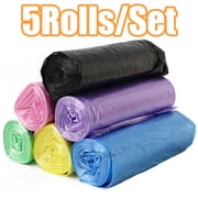 Trash Bags, 5 Rolls 17.7" x 19.7" Trash Bags, Extra Strong Garbage Bags Unscented for Bathroom Bedroom Office Kitchen Trash Can
