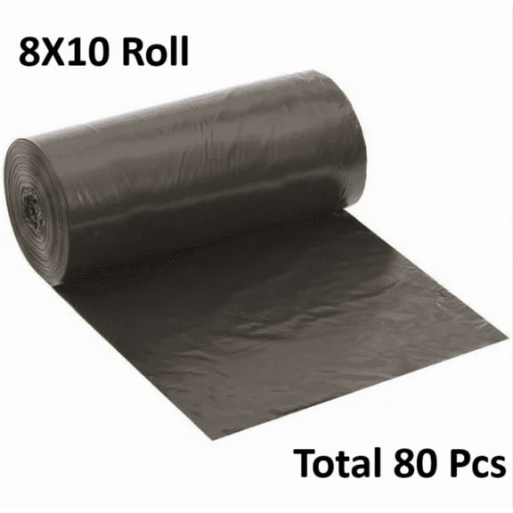 Trash Bags, 55 Gallon Trash Bags - Black Large Garbage Bags, Bosphora Extra Large Trash Bags, 50-60 Gallon Lawn Bags, Plastic Outdoor Yard Waste Bags, Lawn And Leaf Bags 80 Pcs 8X10 Rolls