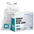 thumbnail image 1 of Compatible with Code H, 8-9 Gallon Trash Can Liners, White Drawstring Garbage Bags, 100 Count Heavy Duty, 1 of 4