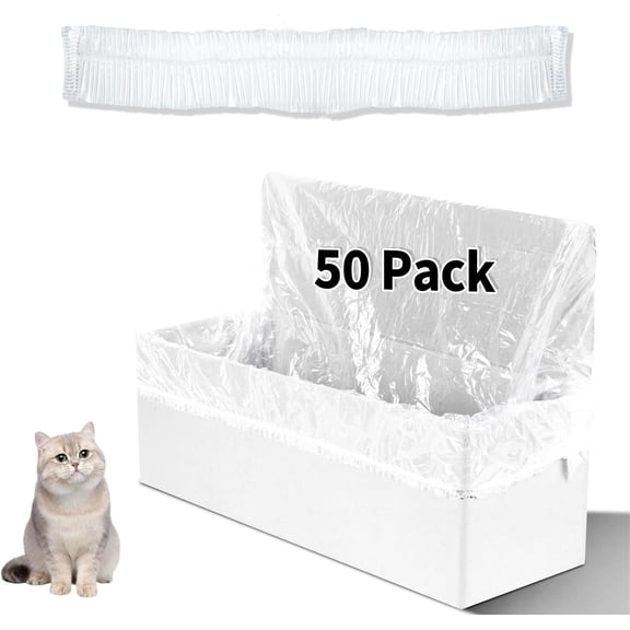 Trash Bags Compatible with Popur X5 Litter Box - with Elastic Band, Thickened Design for Popur X5 Self-Cleaning  Litter Box/ Trash Bags (50 Pcs)