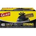 thumbnail image 1 of Trash Bags, Large Quick-Tie Garbage Bags - Extra Strong 30 Gallon Black Trash Bag - 40 Count, 1 of 1