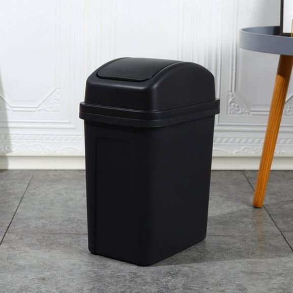 Trash Bin*1Pc,Household Trash Can Living Room Kitchen Gap Thickened Shake Cover Press Large Capacity Plastic Cream Style with Lid Trash Can Extra Large Size: 21L