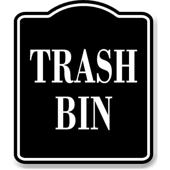 Trash Bin BLACK Aluminum Composite Sign, 15"x18"
