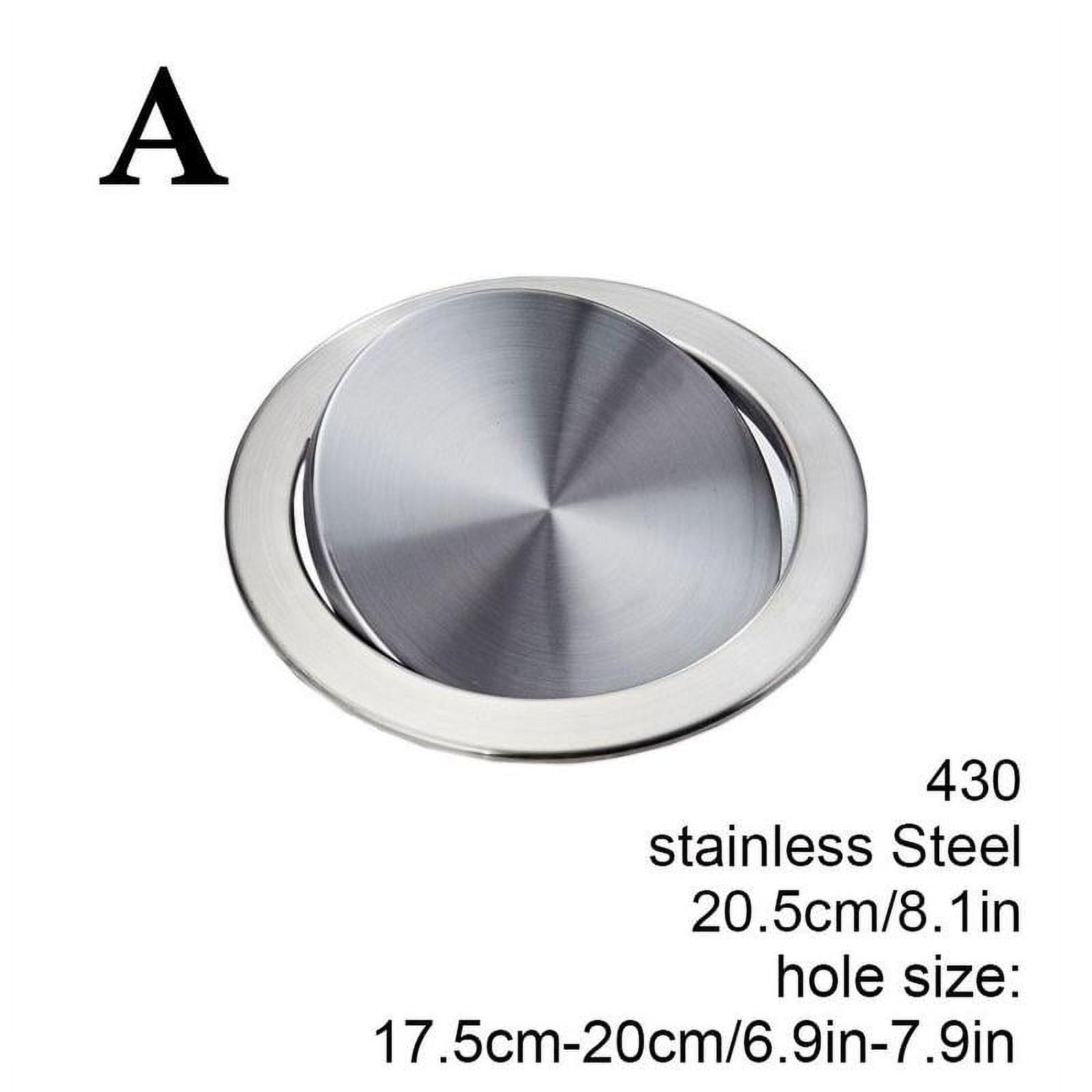 Trash Bin Lid Cover,Auto Flap Trash Grommet Flexible Swing Trash Can Lid Stainless Steel Garbage