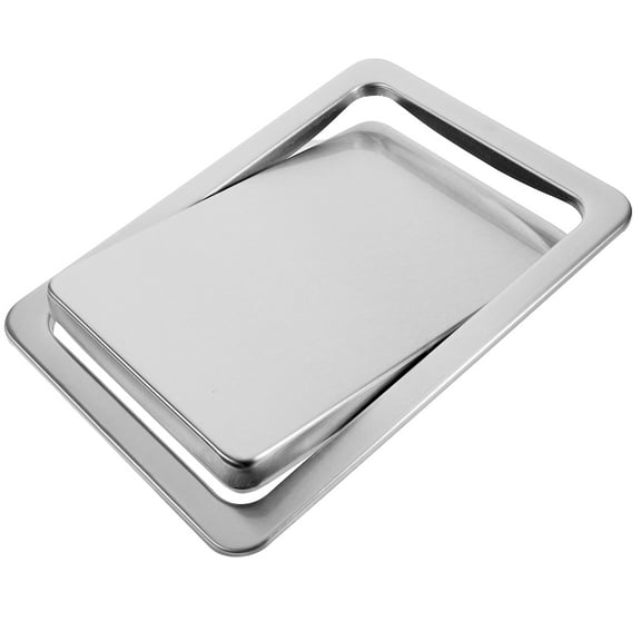 Trash Bin Swing Flap Lid in Stainless Steel for Small Spaces Silver Color