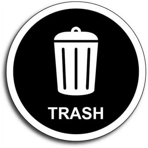 Trash Black Garbage Waste Decal Sticker Dumpster Label Rubbish Waste Recycle Can