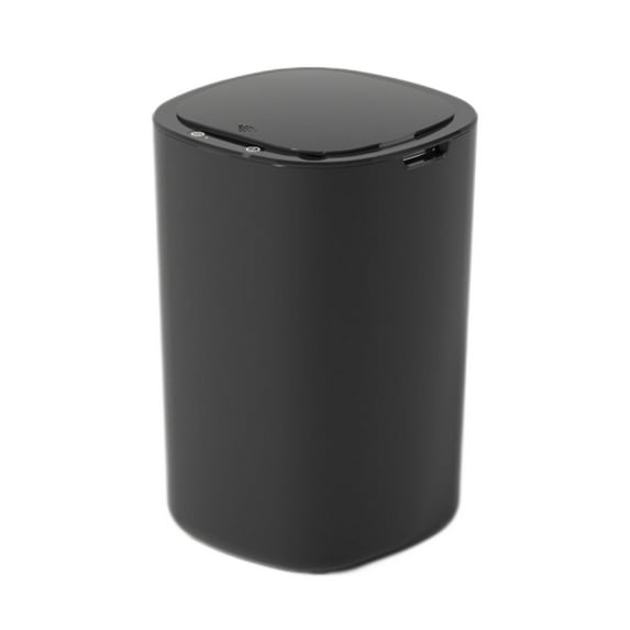 Trash Can 12L Trash Basket Waste Bin Automatic with Lid Dustbin for Waste Paper Black
