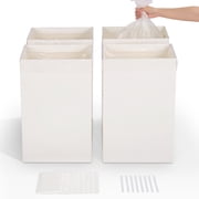Trash Can 13 Gallon Disposable Cardstock 4 Packs with 8 Waste bags, 13 Gal Collapsible Portable Cans Perfect for Kitchen, Outdoor RV Camping, Party Events, Large Tall Pop Up Recycle Garbage bin