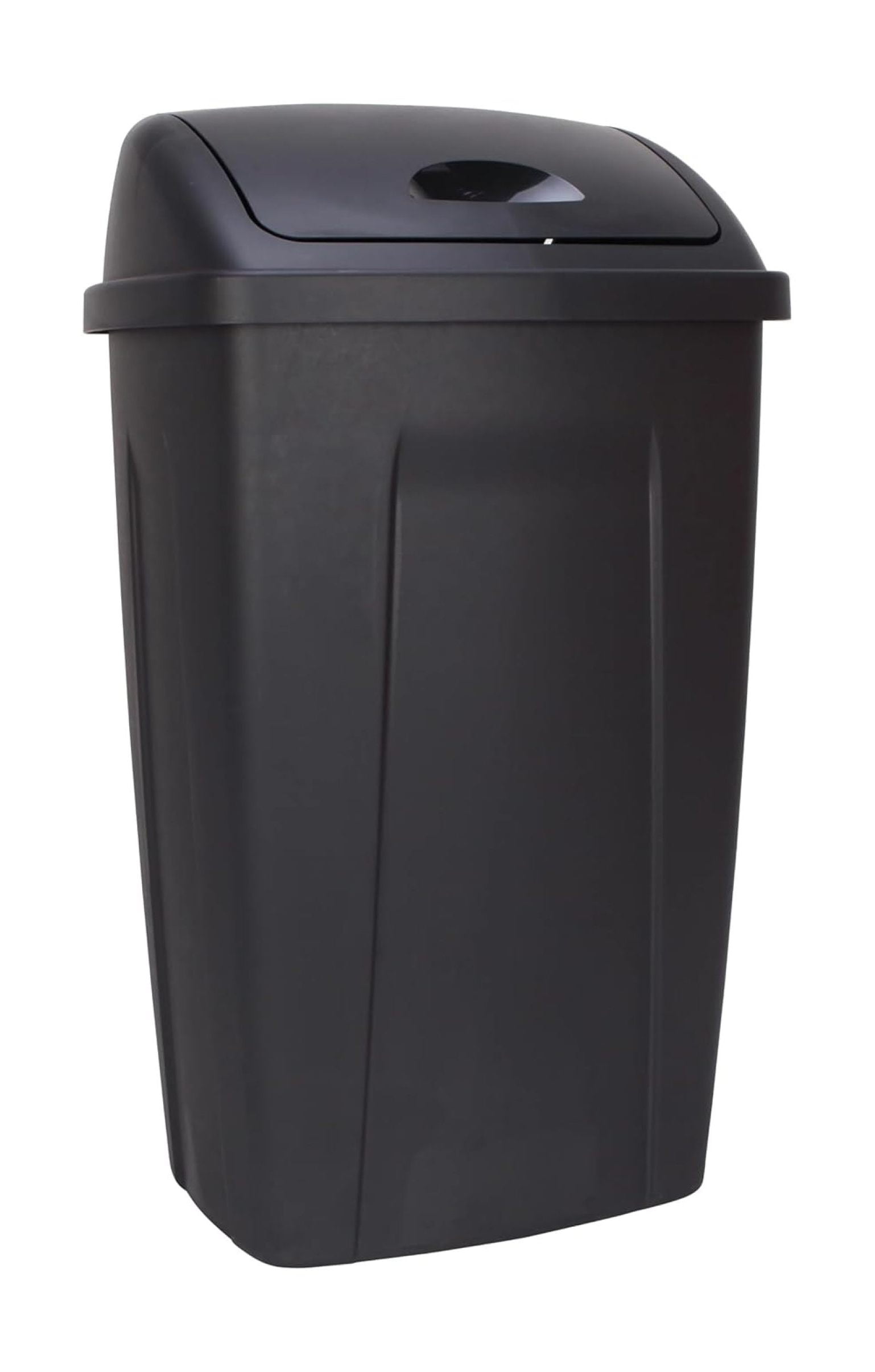 Trash Can,13 Gallon Plastic Swing Top Kitchen Garbage Trash Can,Outdoor