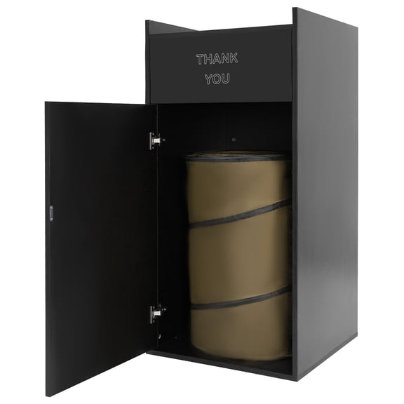 Trash Can 30 Gallon Commercial Wood, 55 Gallon Drum Rectangle Receptacle 110LBS Capacity for Restaurant Cafe, Heavy Duty Waste Bin Indoor Office