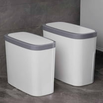 Trash Can under $5! kkbbma Push Top Trash Can for Kitchen Bathroom, Narrow Corner Waste Bin with Lid, Odor-Proof Step-On Garbage Container for Household Office