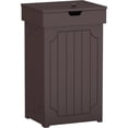 thumbnail image 1 of Trash Can Cabinet, 13 Gallon Kitchen Garbage Can, Wood Recycling Trash Bin, Freestanding Dog Proof Trash Can, Farmhouse Trash Cabinet with Lid for Home Kitchen Bathroom, Coffee, 1 of 9