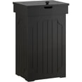thumbnail image 1 of Trash Can Cabinet, 13 Gallon Kitchen Garbage Can, Wooden Recycling Trash Bin, Freestanding Dog Proof Trash Can, Farmhouse Trash Cabinet with Lid for Home Kitchen Bedroom, Black, 1 of 18
