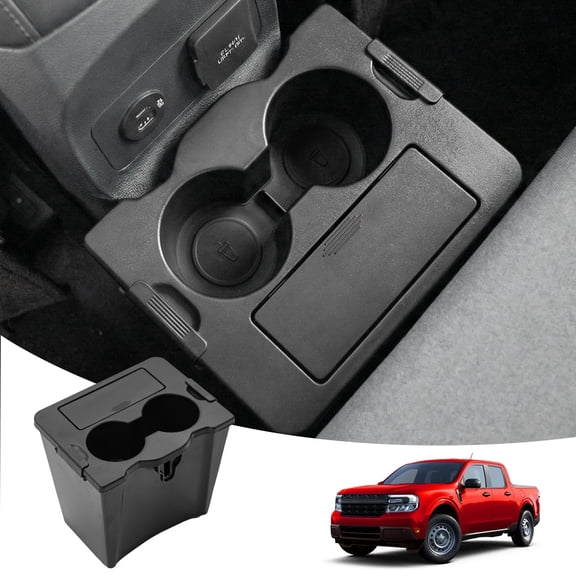 Trash Can Compatible with 2022-2026 Ford Maverick Multi-Function Trash Bin with Cup Holder Trash Bin Extra Rear Storage Box for 2025 Maverick Accessories (Upgraded)