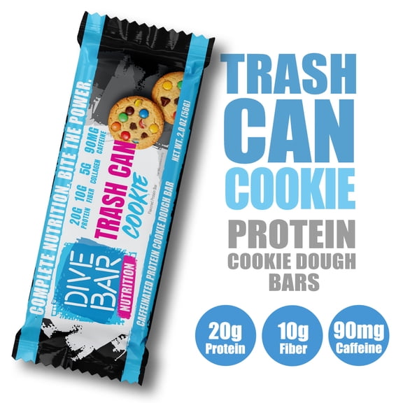 Trash Can Cookie Caffeinated Protein Bar - Dive Bar Nutrition - 6 Pack