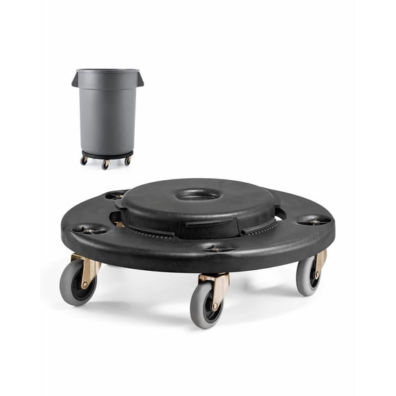 Trash Can Dolly - 20-55 Gallon Roller Base - Lockable Wheels - 500lbs Capacity - Heavy Duty Barrel Cart - Multi-Functional Rolling Dolly