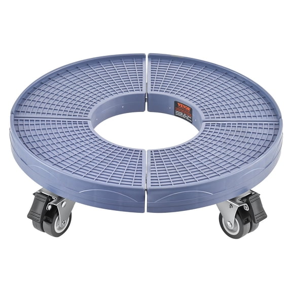 4 Lockable Wheels Trash Can Dolly, 440lbs Capacity, Adjustable 15-22.8 in, Blue