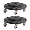 thumbnail image 1 of Trash Can Dolly, Fit 20, 32, 44, 55 Gallon Containers, 2 Packs Round Trash Can Roller Base with 4 Lockable Wheels, 500lbs Heavy Duty Barrel Dolly, Multi-Functional Rolling Dolly Cart, 1 of 10