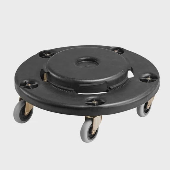 Trash Can Dolly – Fits 20, 32, 44, 55 Gallon Containers, Round Roller Base with 4 Lockable Wheels, 500lbs Capacity, Heavy Duty Barrel Dolly, Multi-Functional Rolling Cart