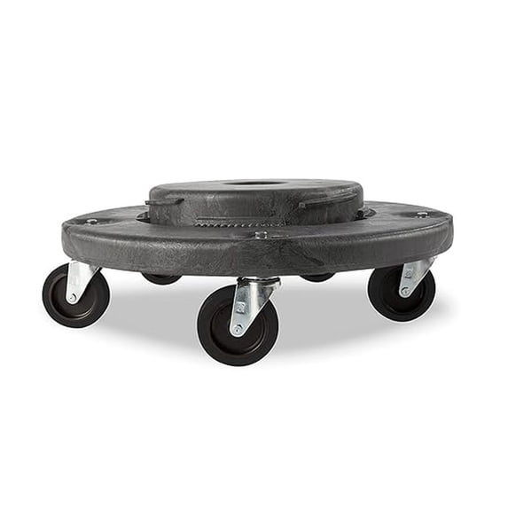 Trash Can Dolly Heavy Duty - 460 Lb Capacity, 5 Casters, 18 Inch Gray - For 20-55 Gallon Cans - Kitchen, Garage, Business Waste Disposal