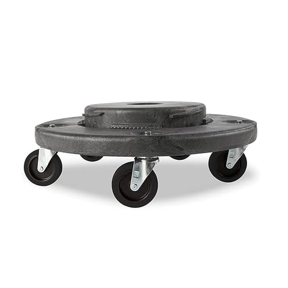 Trash Can Dolly Heavy Duty - 460 Lb Capacity, 5 Casters, 18 Inch Gray - For 20-55 Gallon Cans - Kitchen, Garage, Business Waste Disposal