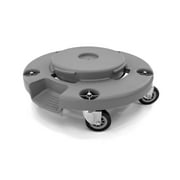 Trash Can Dolly | Heavy-Duty Plastic | 5 Casters | Foot Stabilizer | 460 Lb. Capacity