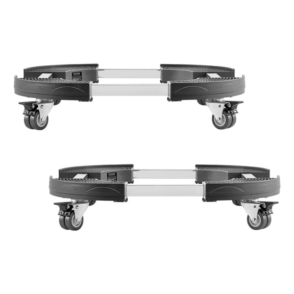 Trash Can Dolly with 4 Lockable Wheels, 440lbs Capacity, 2-Pack Adjustable 15-22.8in.