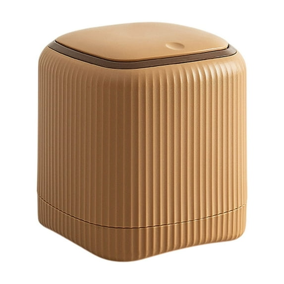 Trash Can Garbage Bin Countertop Wastebasket Push Button Multipurpose 13.5x13.5x14.5cm Small Recycle Bin For Bedside Tables