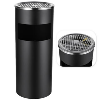 cigarette waste collector Rubbermaid Commercial GroundsKeeper Collector, Pyramid, 1 gal, Plastic/Steel, Black -RCP257088BLA The Personal Smokers Cease Ashguard SG Floor Mounted Cigarette