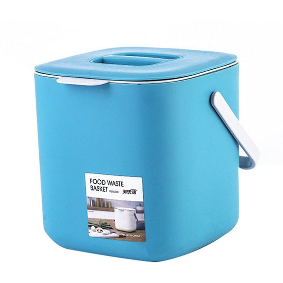 Trash Can Garbage Bin Waste Container Lid Kitchen Car Basket Handle Plastic Dustbin Portable Desktop Mini Drain Bucket
