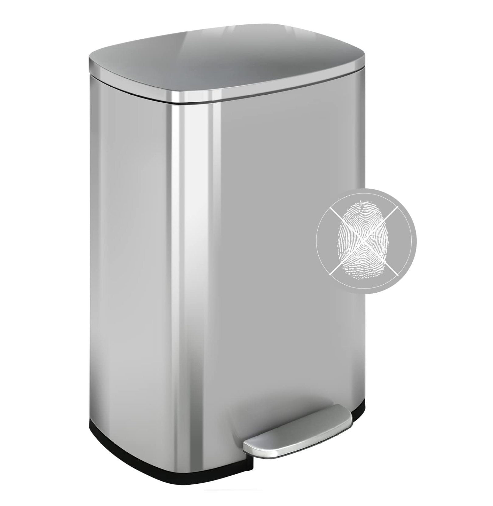 Trash Can, Garbage Can 13 Gallon/ 50L Stainless Steel Metal Bathroom