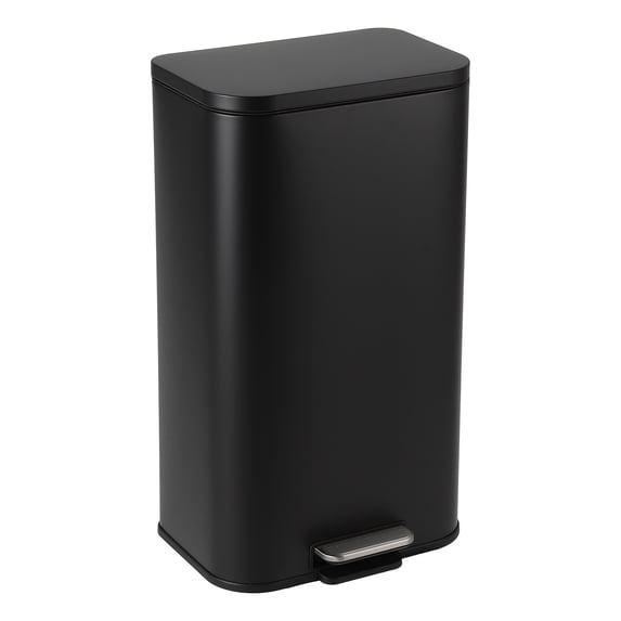 Trash Can for Kitchen, Stainless Steel Garbage Can with Soft-Close Lid, Removable Inner Bucket, Fingerprint-Proof Recycling Bin for Home Office Bedroom