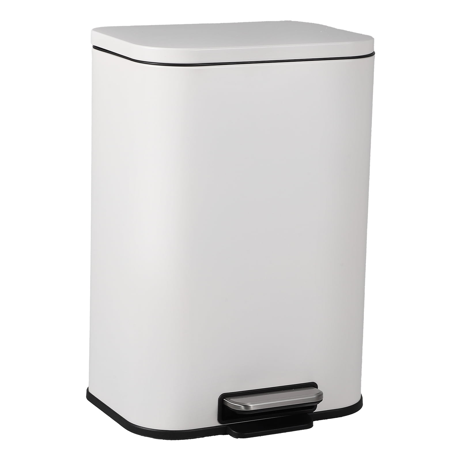 Trash Can for Kitchen, Stainless Steel Garbage Can with Soft-Close Lid, Removable Inner Bucket, Fingerprint-Proof Recycling Bin for Home Office Bedroom