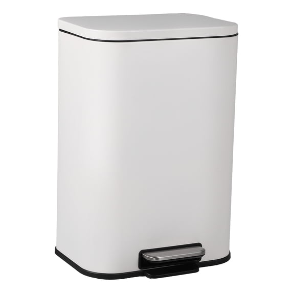 Trash Can for Kitchen, Stainless Steel Garbage Can with Soft-Close Lid, Removable Inner Bucket, Fingerprint-Proof Recycling Bin for Home Office Bedroom