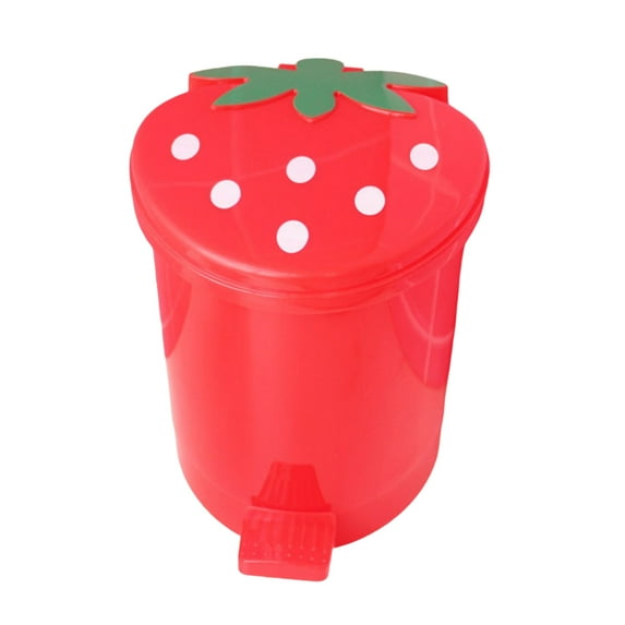 Trash Can Large-Capacity Good Weight Capacity Exquisite Shape Convenient High Durability Decorative Plastic Strawberry Style Waste Basket Garbage Container Home Supplies