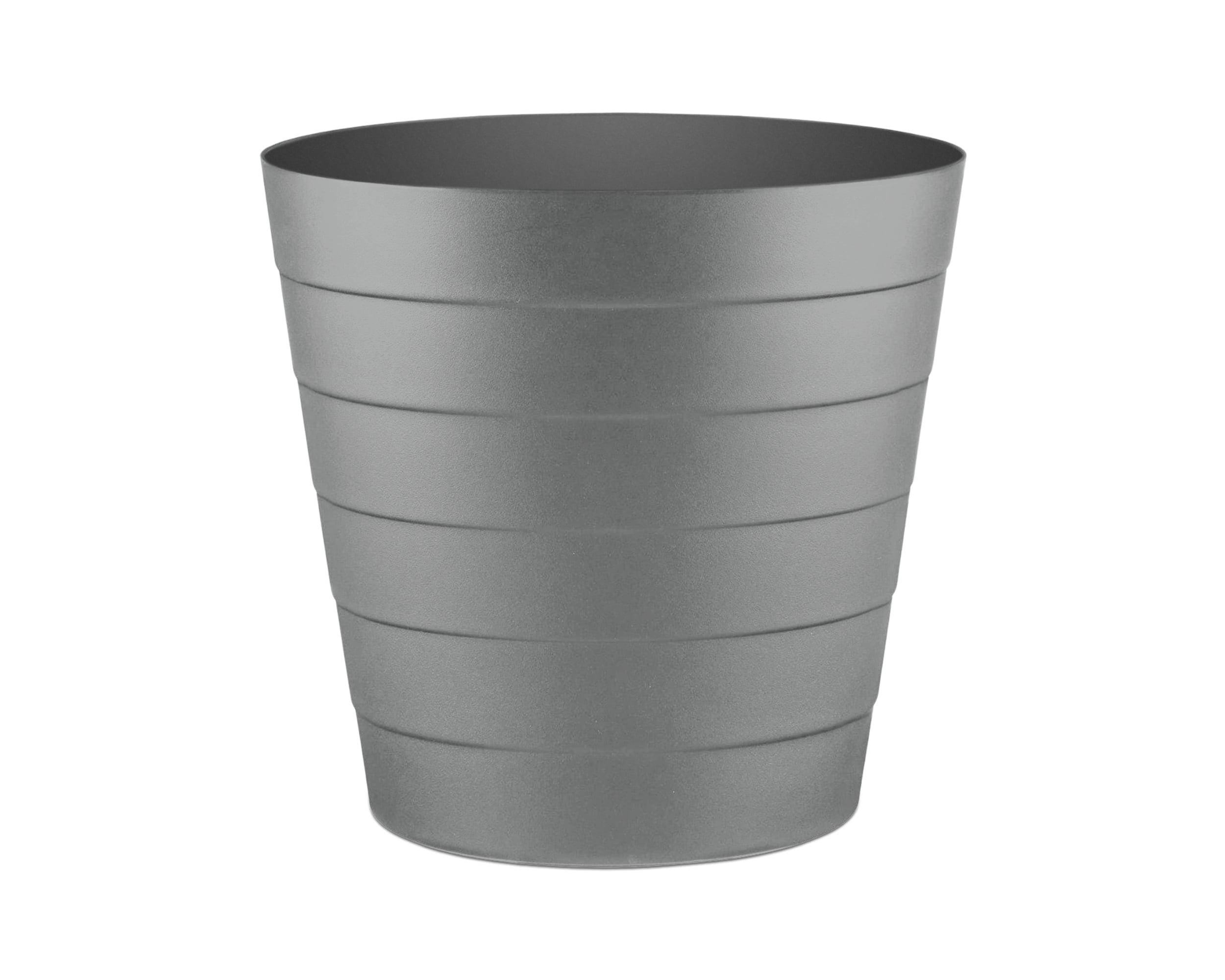 Luxuriaz Compact Trash Can, 2.1 Gallon, Grey Waste Basket for Bathroom, Bedroom, and Office, 1 Pack