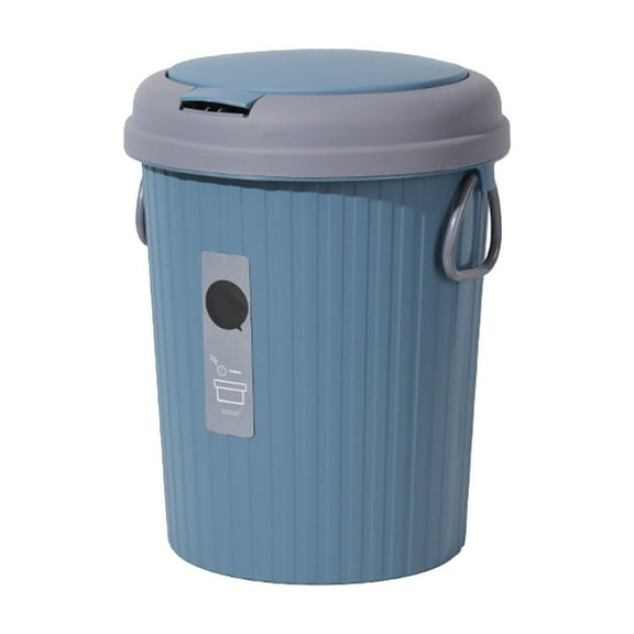 Trash Can With Lid Kitchen Bathroom 6L Sealed Pedal Stylish Trash Can Scandinavian Small Trash Bag Concealable Plastic Cute Trashcan For Living Room Bathroom Office Blue #3tt33