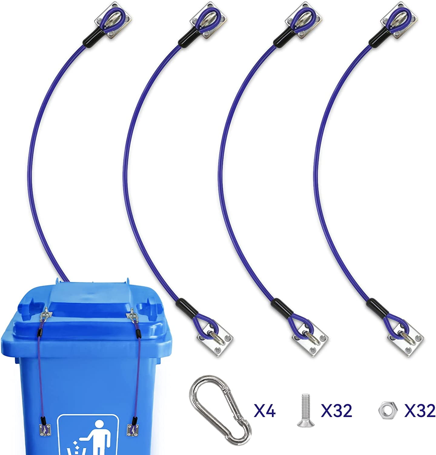 Trash Can Lid Lock,Trash Can Locks For Animals Stop From Rummaging Metal Universal Lid Lock For