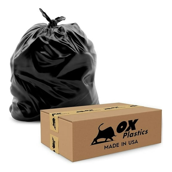 Trash Can Liners Bags - 42 Gallon Capacity & 3mil Thick Extra Heavy Duty Strength - Large Garbage, Leak-Proof & Durable, House & Use Bags Black 37 X 43 (25 Count)