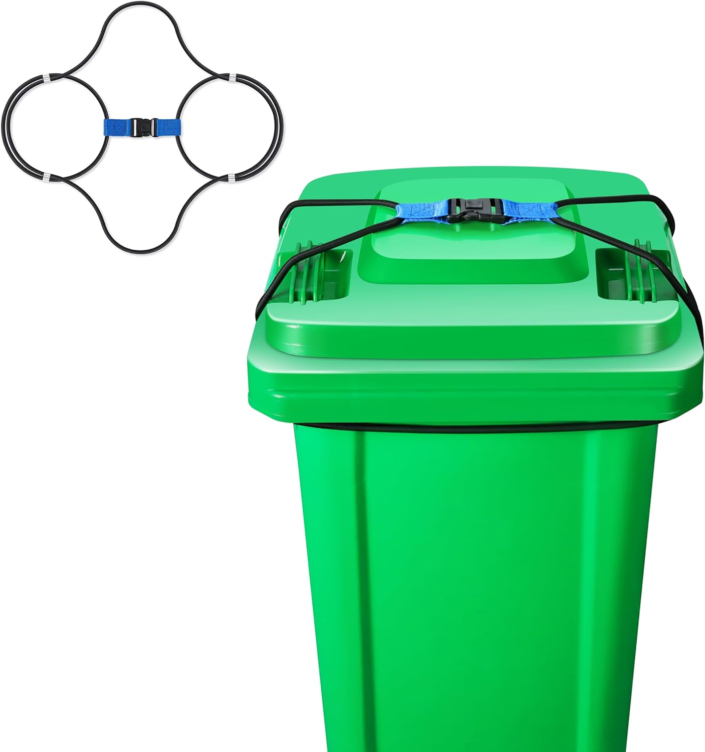 Trash Can Lock For Animals,Garbage Can Lid Locks For Animals With Heavy Duty Bungee For Raccoon