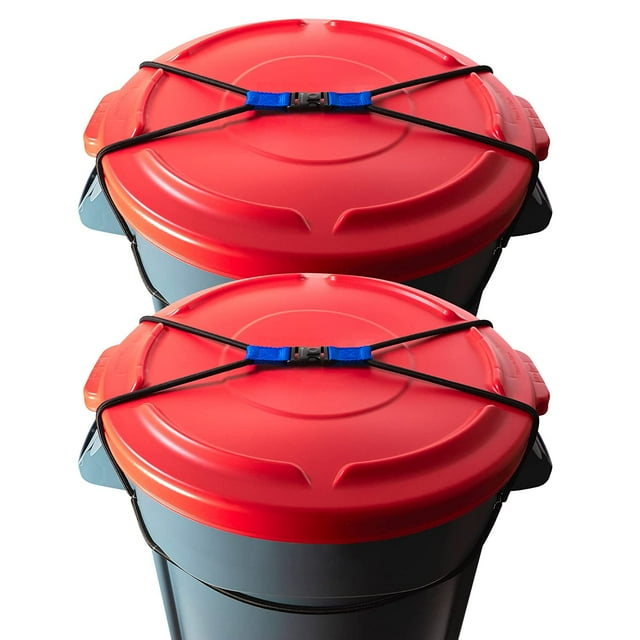 Trash Can Locks Bungee Cord Outdoor Trash Can Locks for Raccoons Animals Neat Yard Bear