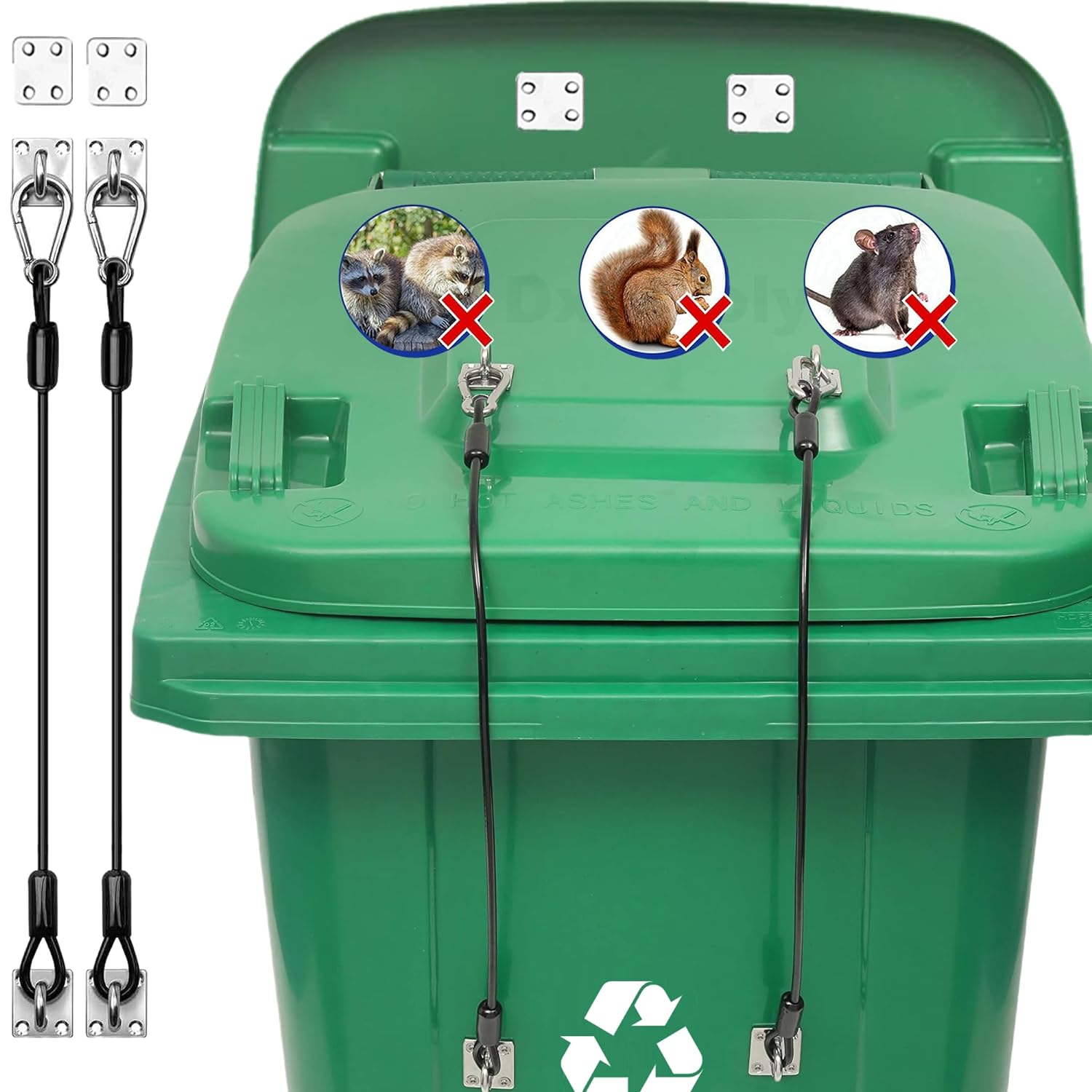 Trash Can Locks Garbage Can Lid Lock For Animals, Keep Bears Raccoon Squirrels Away From
