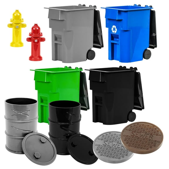 Trash Can Match Accessory Set for WWE & AEW Wrestling Action Figures