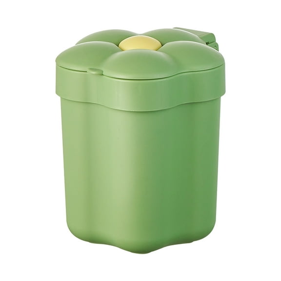 Trash Can, Mini Desktop Trash Can Cute Small Household Mini Coffee Table Melon Peel Storage Bucket Bedroom With Lid Trash Can, Green Trash Can, By Xvkff