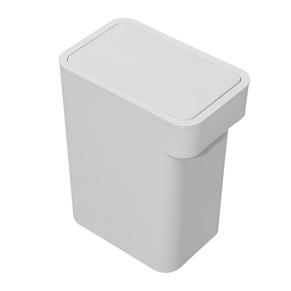 Trash Can Plastic Garbage with Lid Dorm Waste Bin Kitchen Container