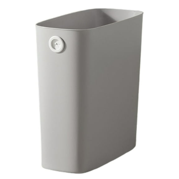 Trash Can,Plastic Wastebasket,Kitchen Compost Bin,4 Gallon / 15.1 Liter Slim Plastic Trash Can,Small Garbage Can,Save Space Waste Bin for Kitchen,Bathroom, Living Room,Bedroom,10.6x5.1x11 inch(Grey)