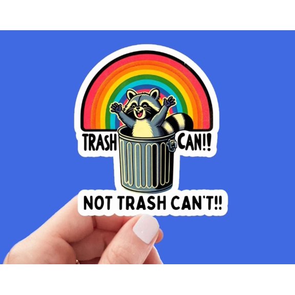 Trash Can Raccoon Sticker