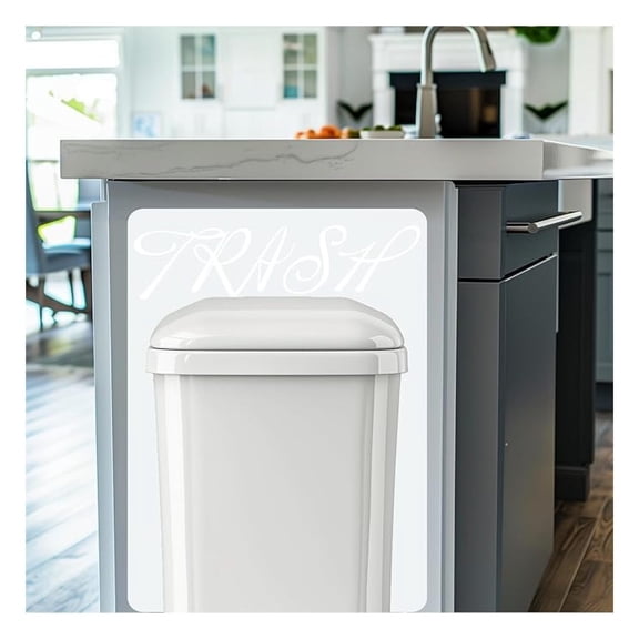Trash Can Removable Vinyl Decal Sticker /Anti Scuff Guard Wall Protector for Kitchen - 30" Tall x 22" Wide